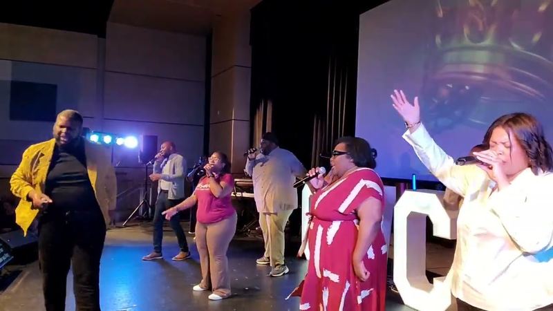 Jay leading prophetic worship at One Way Church